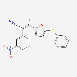 molecular formula C19H12N2O3S B3502535 2-(3-nitrophenyl)-3-[5-(phenylthio)-2-furyl]acrylonitrile 