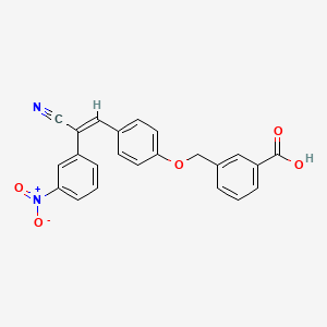 molecular formula C23H16N2O5 B3502545 3-({4-[2-cyano-2-(3-nitrophenyl)vinyl]phenoxy}methyl)benzoic acid 