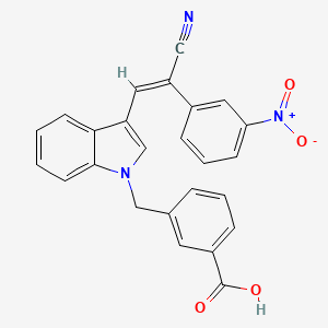 molecular formula C25H17N3O4 B3502552 3-({3-[2-cyano-2-(3-nitrophenyl)vinyl]-1H-indol-1-yl}methyl)benzoic acid 