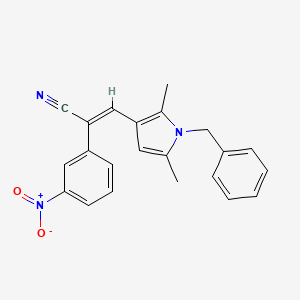 molecular formula C22H19N3O2 B3502557 3-(1-benzyl-2,5-dimethyl-1H-pyrrol-3-yl)-2-(3-nitrophenyl)acrylonitrile 