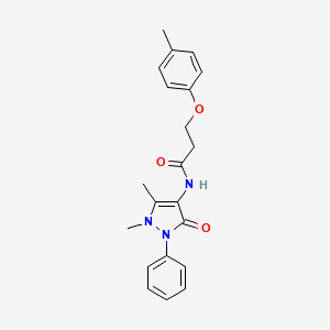 molecular formula C21H23N3O3 B3502579 N-(1,5-dimethyl-3-oxo-2-phenyl-2,3-dihydro-1H-pyrazol-4-yl)-3-(4-methylphenoxy)propanamide 