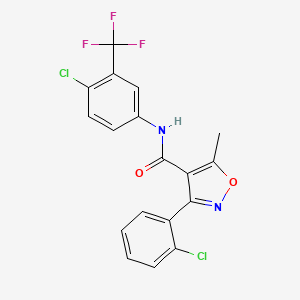 molecular formula C18H11Cl2F3N2O2 B3502581 3-(2-chlorophenyl)-N-[4-chloro-3-(trifluoromethyl)phenyl]-5-methyl-4-isoxazolecarboxamide 