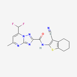 molecular formula C17H14F2N6OS B3502654 N-(3-cyano-4,5,6,7-tetrahydro-1-benzothien-2-yl)-7-(difluoromethyl)-5-methyl[1,2,4]triazolo[1,5-a]pyrimidine-2-carboxamide 