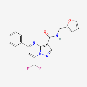 molecular formula C19H14F2N4O2 B3502665 7-(difluoromethyl)-N-(2-furylmethyl)-5-phenylpyrazolo[1,5-a]pyrimidine-3-carboxamide 