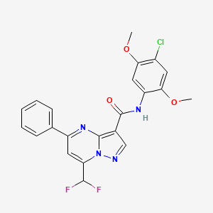 molecular formula C22H17ClF2N4O3 B3502686 N-(4-chloro-2,5-dimethoxyphenyl)-7-(difluoromethyl)-5-phenylpyrazolo[1,5-a]pyrimidine-3-carboxamide 