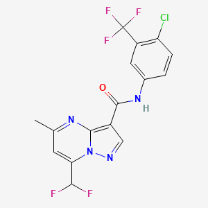 molecular formula C16H10ClF5N4O B3502691 N-[4-chloro-3-(trifluoromethyl)phenyl]-7-(difluoromethyl)-5-methylpyrazolo[1,5-a]pyrimidine-3-carboxamide 