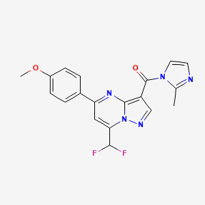 molecular formula C19H15F2N5O2 B3502694 7-(difluoromethyl)-5-(4-methoxyphenyl)-3-[(2-methyl-1H-imidazol-1-yl)carbonyl]pyrazolo[1,5-a]pyrimidine 