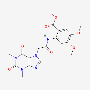 molecular formula C19H21N5O7 B3502709 methyl 2-{[(1,3-dimethyl-2,6-dioxo-1,2,3,6-tetrahydro-7H-purin-7-yl)acetyl]amino}-4,5-dimethoxybenzoate CAS No. 697240-50-9