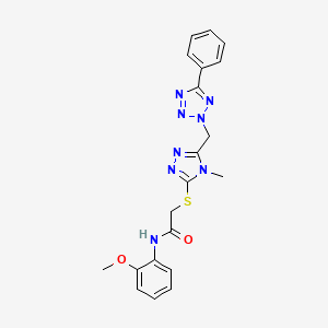 molecular formula C20H20N8O2S B3502720 N-(2-methoxyphenyl)-2-({4-methyl-5-[(5-phenyl-2H-tetrazol-2-yl)methyl]-4H-1,2,4-triazol-3-yl}thio)acetamide 