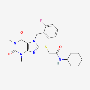 N-cyclohexyl-2-{[7-(2-fluorobenzyl)-1,3-dimethyl-2,6-dioxo-2,3,6,7-tetrahydro-1H-purin-8-yl]thio}acetamide