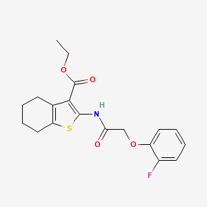 molecular formula C19H20FNO4S B3502736 ethyl 2-{[(2-fluorophenoxy)acetyl]amino}-4,5,6,7-tetrahydro-1-benzothiophene-3-carboxylate 