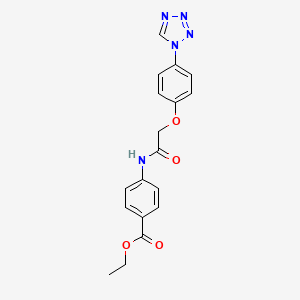 molecular formula C18H17N5O4 B3502751 ethyl 4-({[4-(1H-tetrazol-1-yl)phenoxy]acetyl}amino)benzoate 