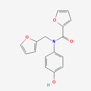 molecular formula C16H13NO4 B3502797 N-(2-furylmethyl)-N-(4-hydroxyphenyl)-2-furamide 