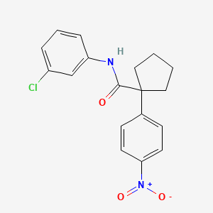 molecular formula C18H17ClN2O3 B3502804 N-(3-chlorophenyl)-1-(4-nitrophenyl)cyclopentanecarboxamide 