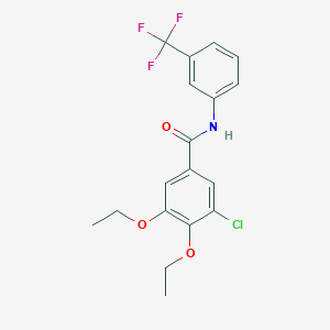 molecular formula C18H17ClF3NO3 B3502810 3-chloro-4,5-diethoxy-N-[3-(trifluoromethyl)phenyl]benzamide 