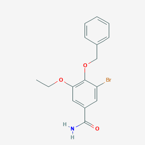 molecular formula C16H16BrNO3 B3502823 4-(benzyloxy)-3-bromo-5-ethoxybenzamide 