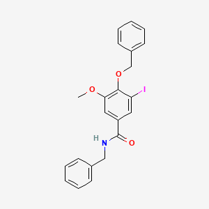 molecular formula C22H20INO3 B3502834 N-benzyl-4-(benzyloxy)-3-iodo-5-methoxybenzamide 