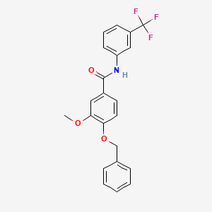 molecular formula C22H18F3NO3 B3502850 4-(benzyloxy)-3-methoxy-N-[3-(trifluoromethyl)phenyl]benzamide 