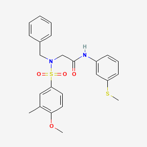molecular formula C24H26N2O4S2 B3502856 N~2~-benzyl-N~2~-[(4-methoxy-3-methylphenyl)sulfonyl]-N~1~-[3-(methylthio)phenyl]glycinamide 