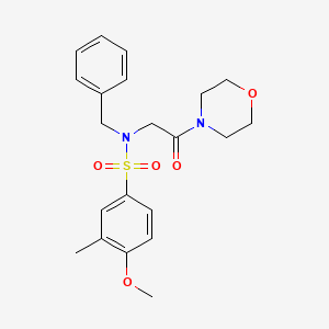 molecular formula C21H26N2O5S B3502861 N-benzyl-4-methoxy-3-methyl-N-[2-(4-morpholinyl)-2-oxoethyl]benzenesulfonamide 