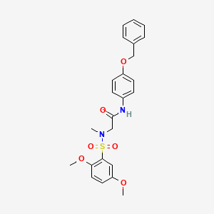 molecular formula C24H26N2O6S B3502883 N~1~-[4-(benzyloxy)phenyl]-N~2~-[(2,5-dimethoxyphenyl)sulfonyl]-N~2~-methylglycinamide 
