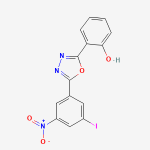 molecular formula C14H8IN3O4 B3502897 2-[5-(3-iodo-5-nitrophenyl)-1,3,4-oxadiazol-2-yl]phenol 