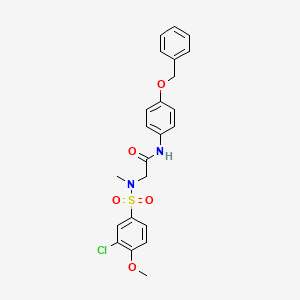 molecular formula C23H23ClN2O5S B3502905 N~1~-[4-(benzyloxy)phenyl]-N~2~-[(3-chloro-4-methoxyphenyl)sulfonyl]-N~2~-methylglycinamide 