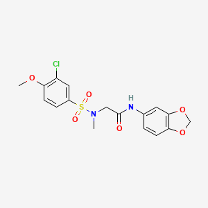 N~1~-1,3-benzodioxol-5-yl-N~2~-[(3-chloro-4-methoxyphenyl)sulfonyl]-N~2~-methylglycinamide