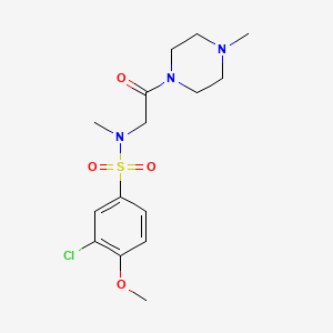molecular formula C15H22ClN3O4S B3502923 3-chloro-4-methoxy-N-methyl-N-[2-(4-methyl-1-piperazinyl)-2-oxoethyl]benzenesulfonamide 