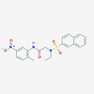 molecular formula C21H21N3O5S B3502931 N~2~-ethyl-N~1~-(2-methyl-5-nitrophenyl)-N~2~-(2-naphthylsulfonyl)glycinamide 