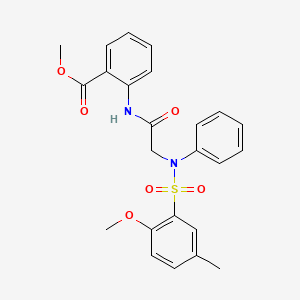 molecular formula C24H24N2O6S B3502932 methyl 2-({N-[(2-methoxy-5-methylphenyl)sulfonyl]-N-phenylglycyl}amino)benzoate 