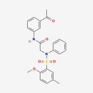 molecular formula C24H24N2O5S B3502938 N~1~-(3-acetylphenyl)-N~2~-[(2-methoxy-5-methylphenyl)sulfonyl]-N~2~-phenylglycinamide 