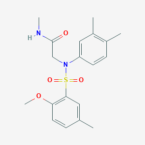 molecular formula C19H24N2O4S B3502941 N~2~-(3,4-dimethylphenyl)-N~2~-[(2-methoxy-5-methylphenyl)sulfonyl]-N~1~-methylglycinamide 