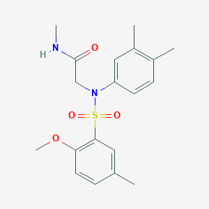 molecular formula C19H24N2O4S B3502941 2-(N-(2-methoxy-5-methylphenyl)sulfonyl-3,4-dimethylanilino)-N-methylacetamide 