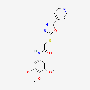 molecular formula C18H18N4O5S B3502948 2-{[5-(4-pyridinyl)-1,3,4-oxadiazol-2-yl]thio}-N-(3,4,5-trimethoxyphenyl)acetamide 