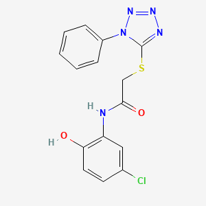 molecular formula C15H12ClN5O2S B3502953 N-(5-chloro-2-hydroxyphenyl)-2-[(1-phenyl-1H-tetrazol-5-yl)thio]acetamide 