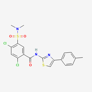 molecular formula C19H17Cl2N3O3S2 B3502963 2,4-dichloro-5-[(dimethylamino)sulfonyl]-N-[4-(4-methylphenyl)-1,3-thiazol-2-yl]benzamide 