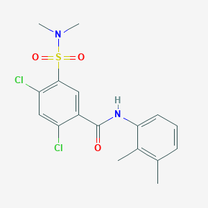 molecular formula C17H18Cl2N2O3S B3502970 2,4-dichloro-N-(2,3-dimethylphenyl)-5-(dimethylsulfamoyl)benzamide 