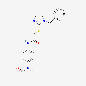 molecular formula C20H20N4O2S B3502996 N-[4-(acetylamino)phenyl]-2-[(1-benzyl-1H-imidazol-2-yl)thio]acetamide 