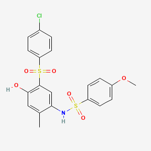 molecular formula C20H18ClNO6S2 B3502997 N-{5-[(4-chlorophenyl)sulfonyl]-4-hydroxy-2-methylphenyl}-4-methoxybenzenesulfonamide 