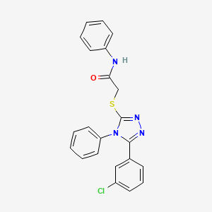 2-{[5-(3-chlorophenyl)-4-phenyl-4H-1,2,4-triazol-3-yl]thio}-N-phenylacetamide
