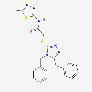 molecular formula C21H20N6OS2 B3503020 2-[(4,5-dibenzyl-4H-1,2,4-triazol-3-yl)thio]-N-(5-methyl-1,3,4-thiadiazol-2-yl)acetamide 