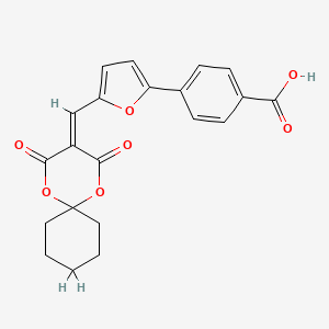 molecular formula C21H18O7 B3503033 4-{5-[(2,4-dioxo-1,5-dioxaspiro[5.5]undec-3-ylidene)methyl]-2-furyl}benzoic acid 