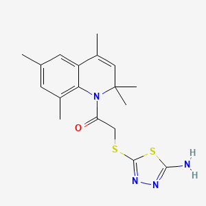 molecular formula C18H22N4OS2 B3503038 5-{[2-oxo-2-(2,2,4,6,8-pentamethyl-1(2H)-quinolinyl)ethyl]thio}-1,3,4-thiadiazol-2-amine 