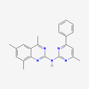 molecular formula C22H21N5 B3503049 4,6,8-trimethyl-N-(4-methyl-6-phenyl-2-pyrimidinyl)-2-quinazolinamine 