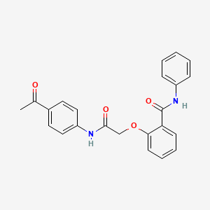 molecular formula C23H20N2O4 B3503068 2-{2-[(4-acetylphenyl)amino]-2-oxoethoxy}-N-phenylbenzamide 