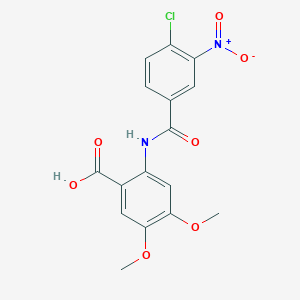 molecular formula C16H13ClN2O7 B3503082 2-[(4-chloro-3-nitrobenzoyl)amino]-4,5-dimethoxybenzoic acid 