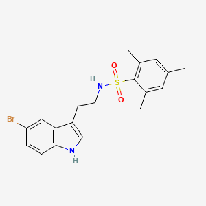 molecular formula C20H23BrN2O2S B3503105 N-[2-(5-bromo-2-methyl-1H-indol-3-yl)ethyl]-2,4,6-trimethylbenzenesulfonamide 