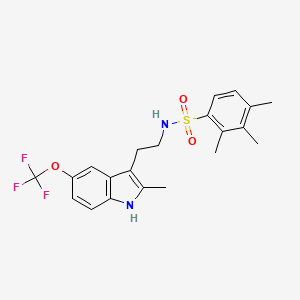 molecular formula C21H23F3N2O3S B3503118 2,3,4-trimethyl-N-{2-[2-methyl-5-(trifluoromethoxy)-1H-indol-3-yl]ethyl}benzenesulfonamide 