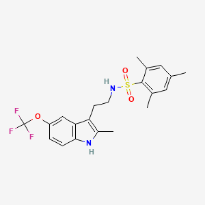 molecular formula C21H23F3N2O3S B3503121 2,4,6-trimethyl-N-{2-[2-methyl-5-(trifluoromethoxy)-1H-indol-3-yl]ethyl}benzenesulfonamide 